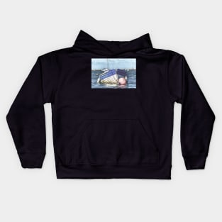 Boat and Buoy Digital Art Kids Hoodie